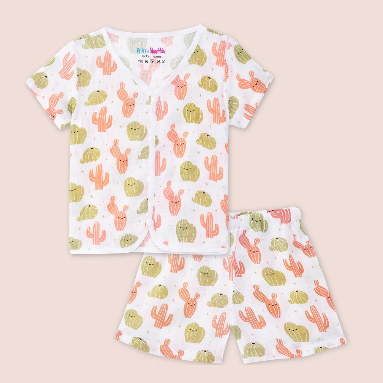 Half Sleeves Jabla Shorts set - Cactus